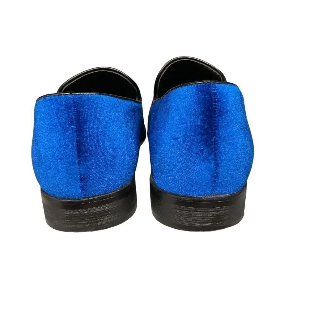 Enzo Men's Sparko 03 Royal Blue Velvet Loafers Size 8.5 Slip‎ On Shoes Classic